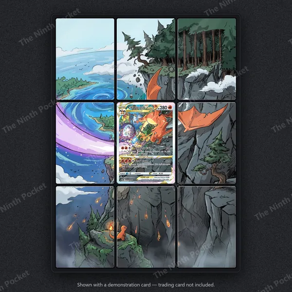 Charizard VSTAR SWSH262 SWSH Black Star Promos binder page shown in a 9-pocket binder