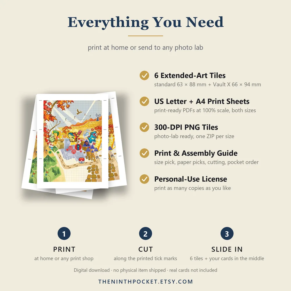 What is included: PDFs, 300 DPI tiles, print guide