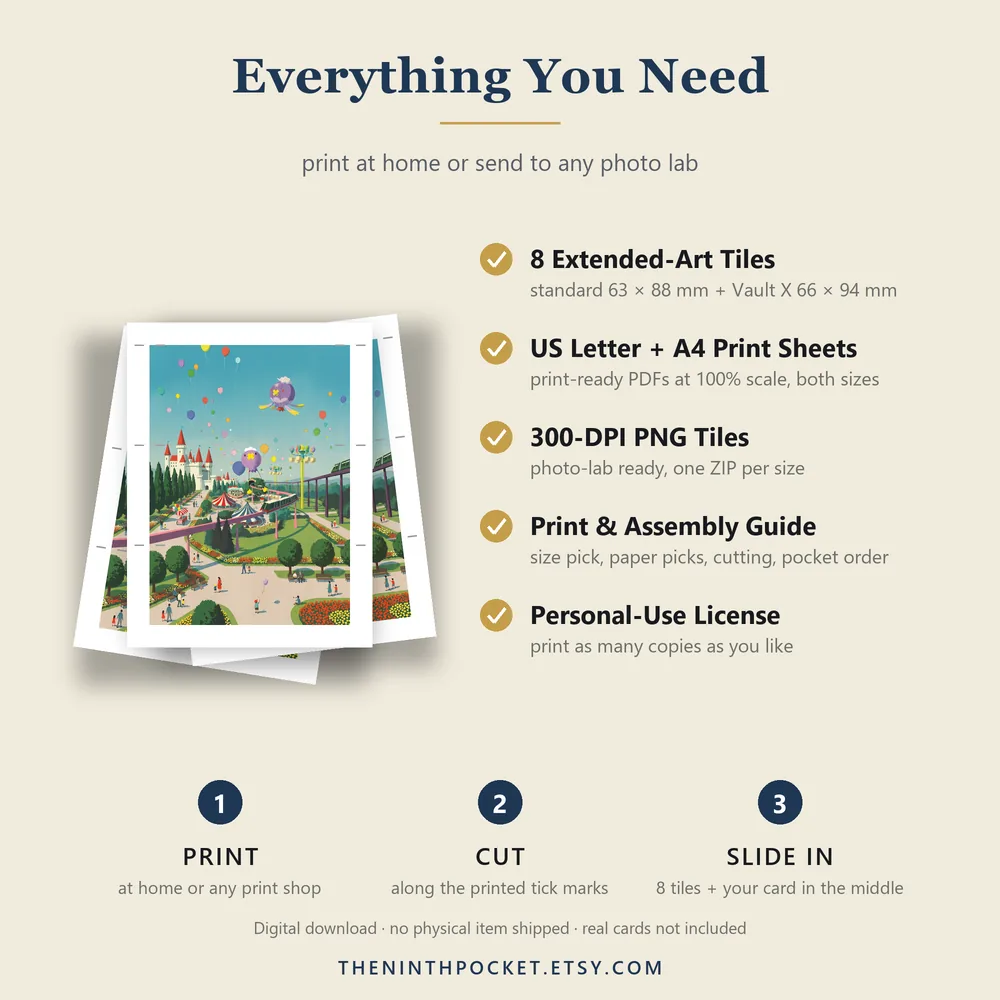 What is included: PDFs, 300 DPI tiles, print guide
