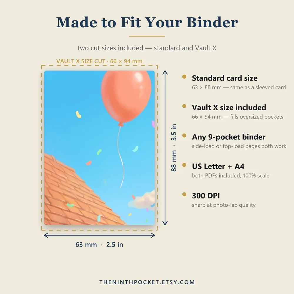 Tile size guide: standard 63 by 88 mm and Vault X 66 by 94 mm