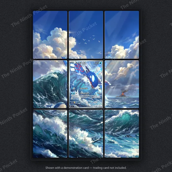 Kyogre 080/076 Delta Reign binder page shown in a 9-pocket binder