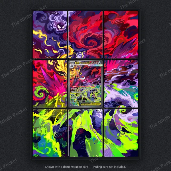 Mega Gengar ex 284/217 Ascended Heroes binder page shown in a 9-pocket binder