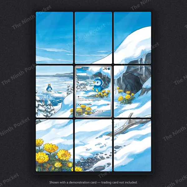 Piplup 098/094 Phantasmal Flames binder page shown in a 9-pocket binder