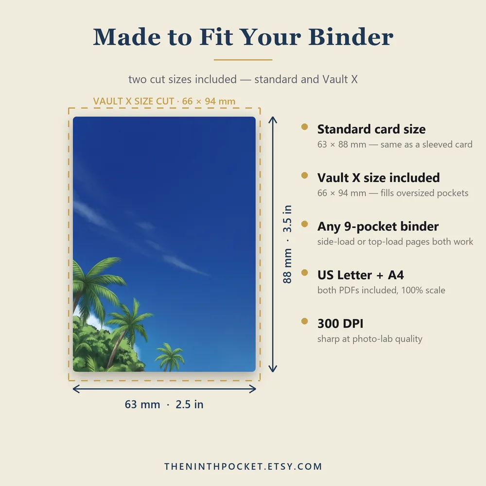 Tile size guide: standard 63 by 88 mm and Vault X 66 by 94 mm