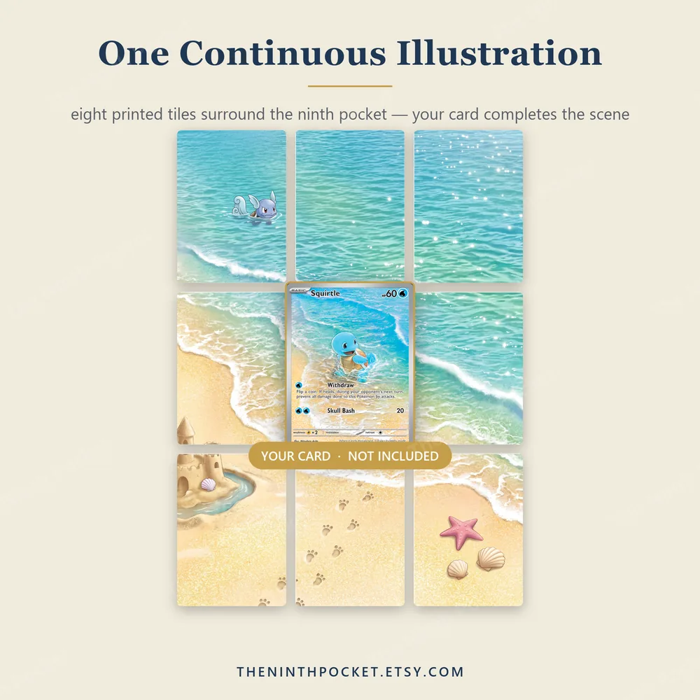 Squirtle 170/165 Scarlet & Violet 151: the eight tiles laid out around the card